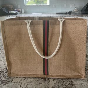 Jute Stripe Beach Bag